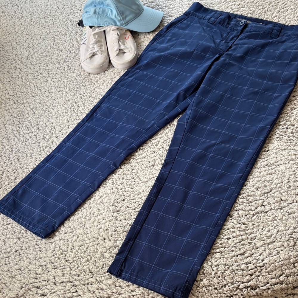 Skechers Ladies Blue Plaid Golf Pants